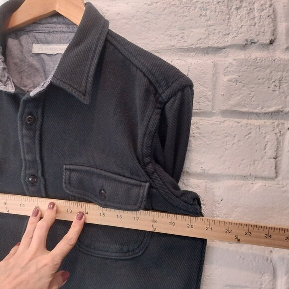 Outerknown Shacket Mens M Black Blanket Shirt Surf Chroma 100% Organic Cotton, g - Picture 6 of 10